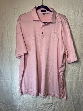 Stitch pink w/white stripes Golf shirt XL